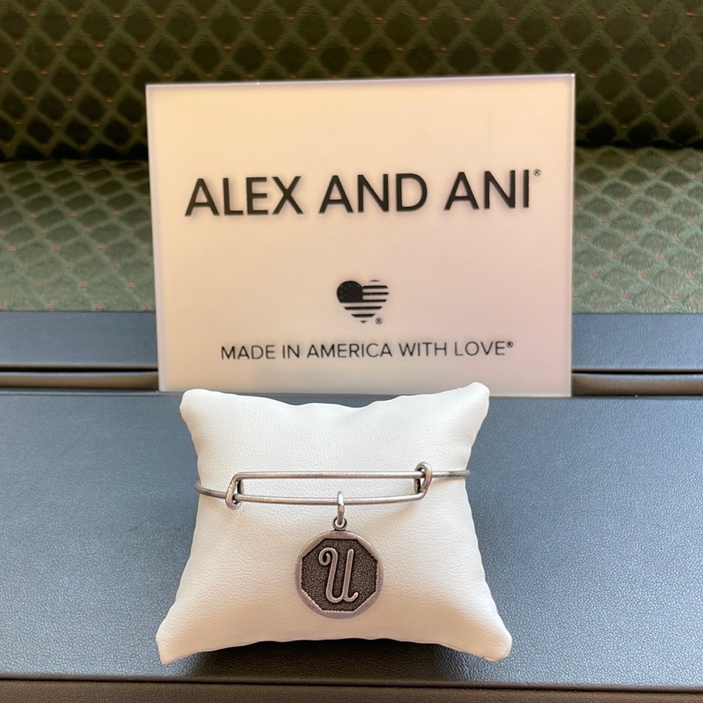 NWT Alex and Ani initial U bracelet